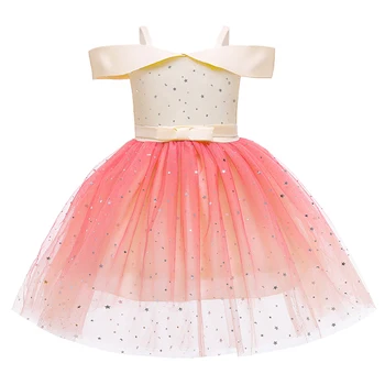 От 3 до 10 лет, платья с цветочными блестками для девочек, детская пачка, элегантное праздничное свадебное платье принцессы, одежда для Рождественского выпускного вечера, бальное платье  10