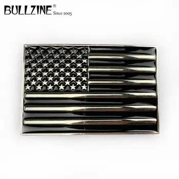 Модный пояс с флагом США от Bullzine, пряжка для ремня с серебряной отделкой FP-03674, подходит для ремня шириной 4 см  4