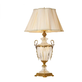 Европейская роскошная медная настольная лампа высокого класса, прикроватная тумбочка для гостиной, кабинета, спальни, простая атмосфера, посеребренные декоративные светильники.  10