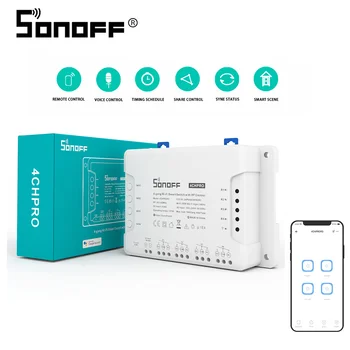 SONOFF 4CH Pro R3 4-Gang WIFI Smart Switch 433 МГц RF Control Беспроводной Переключатель 220 В Дистанционное Самоблокирующееся Медленное Реле Блокировки  4