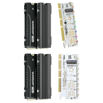 Адаптер SSD PCIE M-key.2 платы расширения NVME SSD PCIE LED.2 NVME SSD PCIE 4.0 X16 Riser для Windows7/8/10/11  10