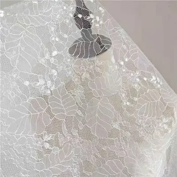 Новая Неэластичная Жесткая Французская Кружевная Свадебная Ткань Тонкая Кружевная Ткань Дизайнерская Ткань Для Платья Шириной 150 см 1 ярд  0