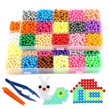 1000-4800 Шт/3D DIY Водные Бусины Спрей Perler Aqua Magic Beads Развивающие Пазлы Perlen Аксессуары Для Детских Игрушек Ручной Работы  5