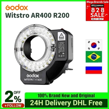 Godox Witstro AR400/R200 200WS 400WS Кольцевая вспышка Speedlite LED Video Light 4500mAh Литий-ионный Аккумулятор для C/N CD50 T03 2Y  10
