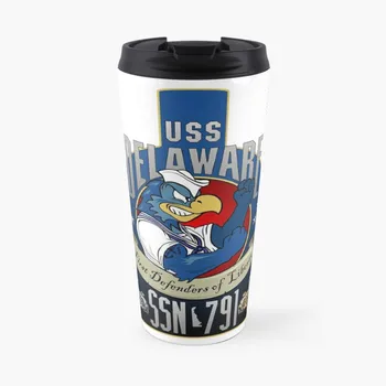 USS Delaware (SSN-791) Crest Travel Coffee Mug Espresso Shot Элегантная кофейная чашка для кофе  5