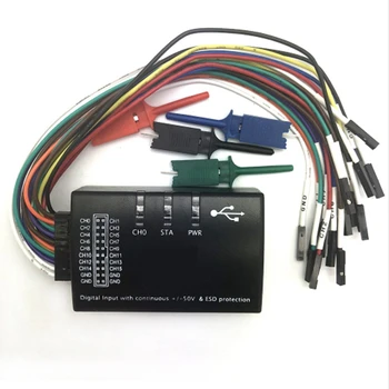 Логический анализатор USB Logic 100 МГц 16Ch Черный логический анализатор Пластиковый логический анализатор для ARM FPGA H2-002  5