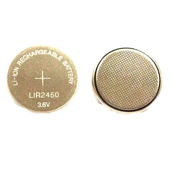 2 шт./ЛОТ 3,6 В LIR2450 LIR 2450 Перезаряжаемая кнопка CMOS BIOS Литий-ионная аккумуляторная батарея  4
