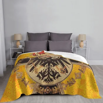 Винтажные одеяла German Eagle из мягкой фланели и флиса, теплые Одеяла Королевства Пруссия для спальни в машине  10