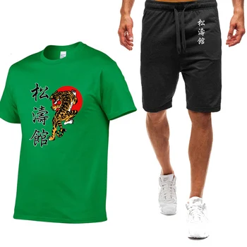 Летний стиль каратэ Шотокан Мужская мода Девятицветная футболка с короткими рукавами Простой повседневный удобный дышащий спортивный костюм  3
