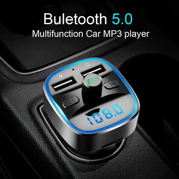 CDEN FM-передатчик Bluetooth 5.0 Автомобильный комплект громкой связи MP3-плеер U-диск TF-карта Приемник USB Автомобильное зарядное устройство Быстрая зарядка  5