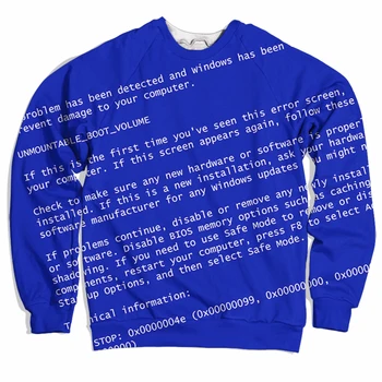 Синий сублимационный принт В натуральную величину США-ЭКРАН СМЕРТИ, теплый и удобный свитер Sweatshirt 2  5