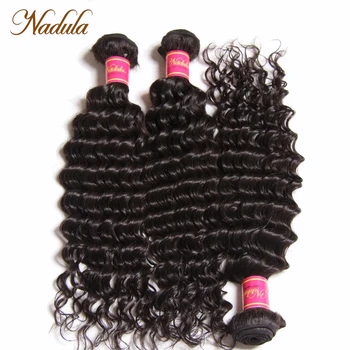 Nadula Hair Перуанские пучки волос с глубокой волной, человеческие волосы 12-26 дюймов, 3 пучка, переплетения волос Remy натурального цвета  10