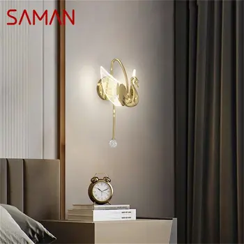 SAMAN Nordic Swan настенные светильники современный свет креативные декоративные для дома, коридора, спальни в отеле  10