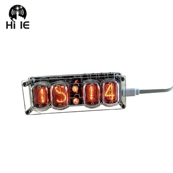 Часы с лампой накаливания IN-12 4-разрядные Встроенные часы с лампой накаливания IN12 Семицветный RGB LED DS3231 Nixie Clock IN-12B Без лампочек  5
