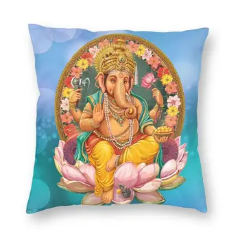 Господь Ганеша Слон Богиня Квадратная Наволочка Декоративная статуя Будды Подушки Индуистского Бога для гостиной  5