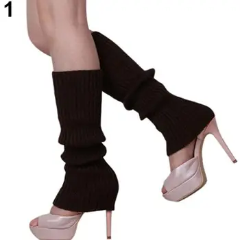 Женские гетры однотонного карамельного цвета, вязаные зимние гетры, Носки для ботинок свободного стиля, подарок на осень-зиму, носки для девочек  5