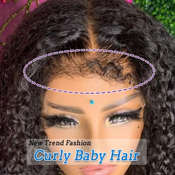 Luvin 180% Прозрачные кружевные парики из человеческих волос Remy Kinky Curly 13x4 Кружевной фронтальный вентилируемый парик для женщин  5