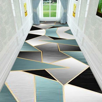 Высококачественный ковер для коридора, абстрактный геометрический коврик для лестницы в коридоре, длинные дорожки для прохода, коврики большой площади, коврик для кухни, домашний декор  5