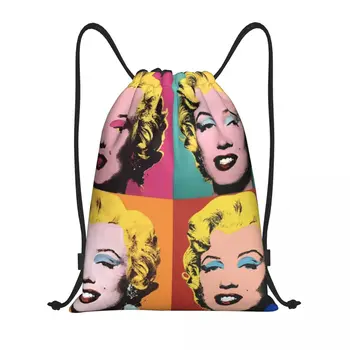 Рюкзак на шнурке Andy Warhols для женщин и мужчин, рюкзак для спортзала, портативная сумка для покупок в стиле поп-арт.  5