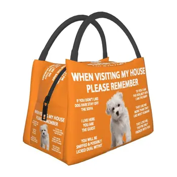 Термоизолированные сумки для ланча для мальтийских собак, женская Многоразовая сумка для ланча для кемпинга и путешествий на открытом воздухе, Многофункциональная коробка для еды  5