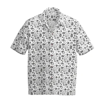 Рубашка с карманным монстром, гавайские рубашки на пуговицах, летние повседневные мужские пляжные топы с лацканами и 3D-принтом для отдыха  4