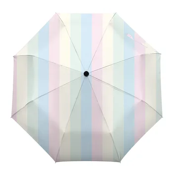 Линейный цветной блок, Розовый Цветной блок, Синий Автоматический складной зонт, Мужской Женский зонт с принтом, легкий дождевик  5