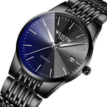 Новые роскошные мужские часы, светящиеся водонепроницаемые часы из нержавеющей стали, кварцевые мужские деловые наручные часы с календарем Relogio Masculino  5