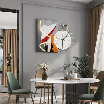 Электронные настенные часы в скандинавском стиле, креативные умные бесшумные классические настенные часы для спальни, офиса, Espejo Decorativo, украшения дома  5