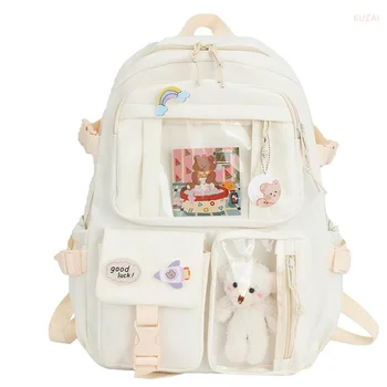 Милые женские рюкзаки, водонепроницаемый нейлоновый школьный рюкзак с несколькими карманами для НОВЫХ студенток, девочек-Каваи, ноутбук, Книжный набор Mochilas  5