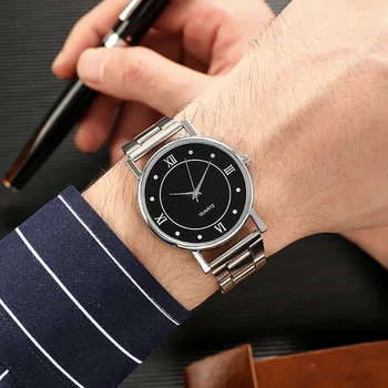 Мужские часы 2020 Ультратонкие деловые мужские часы, кварцевые часы, ремешок из нержавеющей стали, простые наручные часы, мужские часы, мужские часы  5