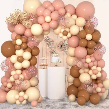 Ретро розовый набор для гирлянды из воздушных шаров Macaron, украшение для свадьбы, Дня рождения, детские шары, конфетти, латексный баллон, детский душ  10