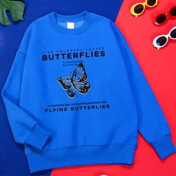 Толстовка с принтом Butterflies Is Flying 
Модная качественная толстовка Оверсайз с капюшоном и заниженной талией, спортивная удобная одежда  3