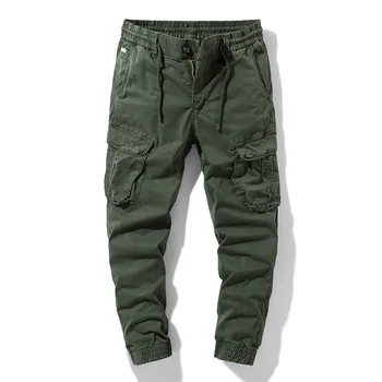 Летние армейские зеленые мужские брюки-карго для бега трусцой, уличные тактические армейские брюки, повседневные свободные Классические брюки-карго большого размера с несколькими карманами  5