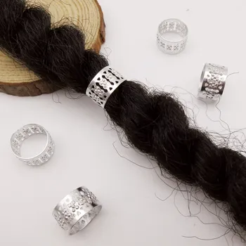 30шт-50шт Большой Размер Серебряная/Золотая коса для волос Dread Бусины-дредлоки регулируемые манжеты зажимы с отверстием около 12 мм  5