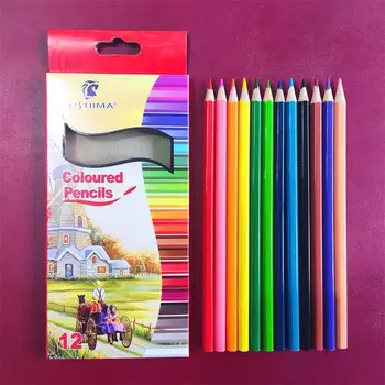 Заводской набор для рисования по дереву 12 цветных свинцовых масляных рисунков, Граффити, Детские цветные карандаши, Канцелярские принадлежности Оптом  5