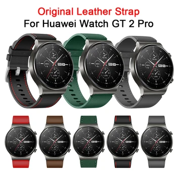 Оригинальный кожаный ремешок 22 мм для Huawei GT 2 Pro Ремешок для часов Сменный браслет для Huawei gt2 pro Смарт-аксессуары  5