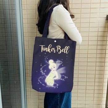 Принцесса Диснея Тинкер Белл M5541, аниме Сумки через плечо, Мультяшная Индивидуальная сумка для покупок, Повседневная сумка-тоут, сумка для хранения, подарок  5