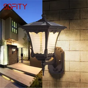 Уличный настенный светильник SOFITY Солнечный Современный Водонепроницаемый светодиодный настенный светильник для патио Для крыльца, балкона, внутреннего двора, прохода виллы  5