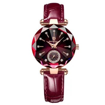 Женские роскошные модные кварцевые часы с кожаным ремешком со скрытой пряжкой, ультратонким циферблатом, инкрустированным бриллиантами, изысканные часы  5