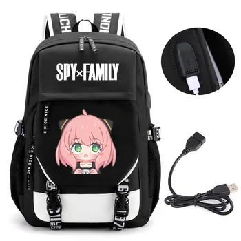 Аниме Шпионский Семейный рюкзак для фальсификаторов, школьные сумки для книг, Mochila, дорожная сумка с USB-портом, рюкзак для мальчиков и девочек, ноутбук  5