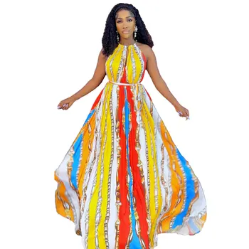 Элегантные африканские платья для женщин Летние Африканские женские Макси-платья из полиэстера с принтом Дашики, Африканская одежда, платья Анкары  5
