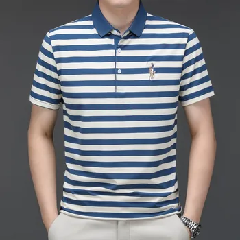 Классический мужской Летний бренд с 3D вышивкой Polo Fit Golf Sport Рубашка для ежедневных тренировок Мужская Хлопчатобумажная Одежда с коротким рукавом  5