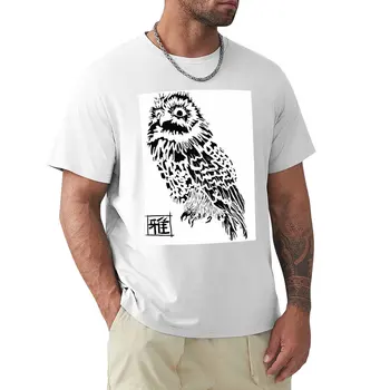 Футболка с изображением совы, забавные футболки, футболки оверсайз, мужские футболки  5