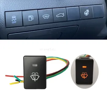 Оранжевый светодиодный светильник, автомобильный омыватель переднего лобового стекла, стеклоочиститель, кнопочный переключатель с проводом для Toyota Camry Prius Corolla PRADO  10