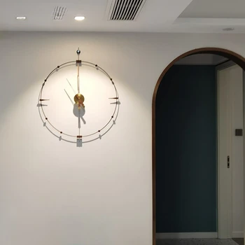 Бесшумные Настенные часы Испания, Простота, Ореховая стрелка, Большие Креативные Настенные часы для спальни, Модный Роскошный Дизайн для дома Horloge ZLXP  5