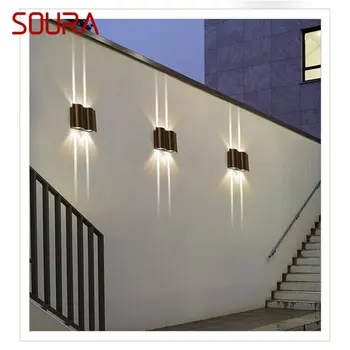 Уличное бра SOURA, алюминиевый светодиодный современный настенный светильник для патио, водонепроницаемый Креативный декоративный светильник для крыльца, балкона, коридора  5