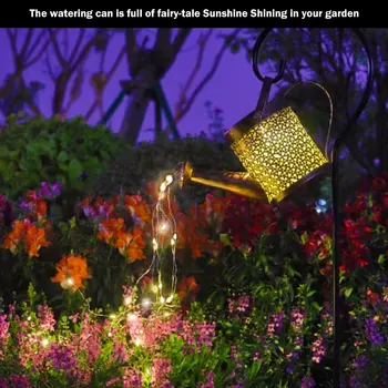 Солнечные звезды, садовый светильник для душа, украшение сада, уличная солнечная лампа для полива, гирлянда для лейки  5