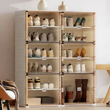 Современные входные шкафы для обуви, Узкая витрина, угловая стойка для обуви, Деревянная компактная вертикальная мебель Sapateira XY50SC  5