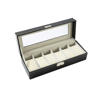 Изысканная коробка для хранения 6-значных часов из высококачественной кожи  0