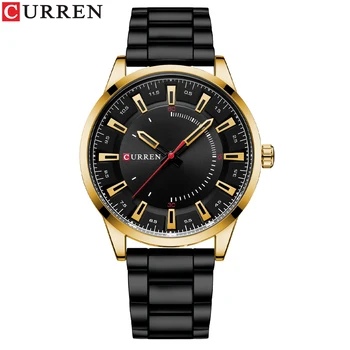 Мужские часы бренда CURREN Деловые кварцевые часы Мужской ремешок из нержавеющей стали 30 м Водонепроницаемые наручные часы с датой Reloj Hombre  5